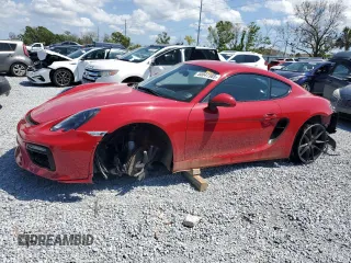 2015 Porsche Cayman S with VIN WP0AB2A80FK182830, listed as a Copart auction lot 50047385 with 107,545 mi miles and Salvage Title. Bid and sale history available at DreamBid. Image 1.