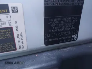 2021 Land Rover Defender SE with VIN SALEP7RU7M2042216, listed as a IAAI auction lot 41596950 with 80,456 mi miles and . Bid and sale history available at DreamBid. Image 9.
