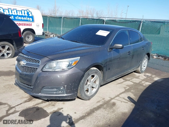 2013 Chevrolet Malibu LS with VIN 1G11B5SA6DF257015, listed as a IAAI auction lot 41729219 with 165,711 mi miles. Bid and sale history available at carsss.com. Image 2.