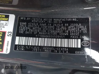 2025 Toyota Camry LE z VIN 4T1DBADK6SU509451, wystawiony jako IAAI lot #42040733 z przebiegiem 22 091 mil mil oraz . Historia ofert i sprzedaży dostępna na DreamBid. Obrazek 9.