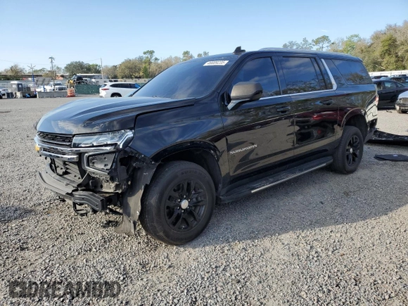 2021 Chevrolet Suburban LT z VIN 1GNSCCKD4MR176317, wystawiony jako Copart lot #46689235 z przebiegiem Nie podano mil oraz Szkoda całkowita • Salvage title. Historia ofert i sprzedaży dostępna na DreamBid. Obrazek 1.