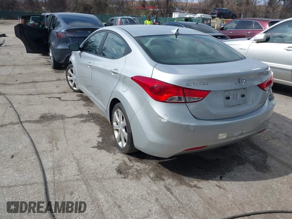 2013 Hyundai Elantra Limited with VIN 5NPDH4AE2DH191473, listed as a IAAI auction lot 41856481 with 54,705 mi miles and . Bid and sale history available at DreamBid. Image 3.