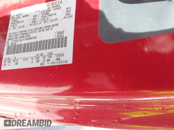 2001 Ford F-150 XL with VIN 1FTRX18L91NB88500, listed as a IAAI auction lot 42096189 with Not provided miles and . Bid and sale history available at DreamBid. Image 9.