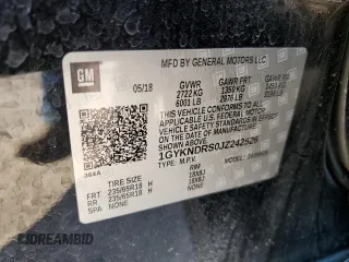 2018 Cadillac XT5 Luxury AWD with VIN 1GYKNDRS0JZ242526, listed as a Copart auction lot 47269445 with 52,574 mi miles and Salvage Title. Bid and sale history available at DreamBid. Image 15.