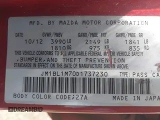 2013 Mazda 3 i Grand Touring with VIN JM1BL1M70D1737230, listed as a IAAI auction lot 42627013 with 138,784 mi miles and . Bid and sale history available at DreamBid. Image 9.