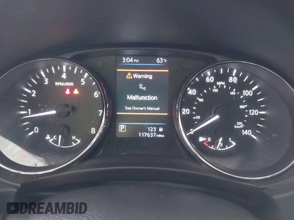 2018 Nissan Rogue SV with VIN 5N1AT2MV3JC708624, listed as a IAAI auction lot 41857099 with 117,637 mi miles. Bid and sale history available at carsss.com. Image 7.