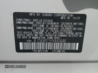 2023 Subaru Forester Limited with VIN JF2SKAPC5PH445646, listed as a Copart auction lot 56233545 with 13,187 mi miles and Salvage title. Bid and sale history available at DreamBid. Image 12.