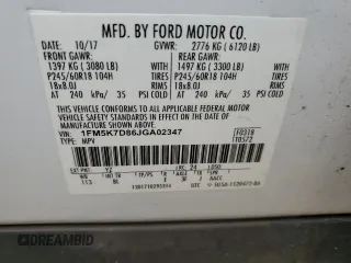 2018 Ford Explorer XLT with VIN 1FM5K7D86JGA02347, listed as a Copart auction lot 50461305 with 90,481 mi miles and Non Repairable. Bid and sale history available at DreamBid. Image 14.