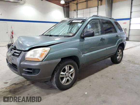 2005 Kia Sportage LX with VIN KNDJE723357136000, listed as a Copart auction lot 78710044 with 219,599 mi miles and Salvage Title. Bid and sale history available at carsss.com. Image 1.