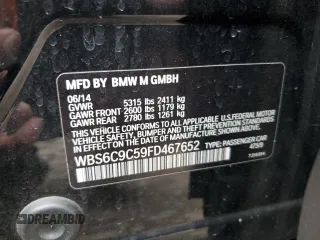 2015 BMW M6 z VIN WBS6C9C59FD467652, wystawiony jako Copart lot #66093293 z przebiegiem Nie podano mil oraz . Historia ofert i sprzedaży dostępna na DreamBid. Obrazek 12.