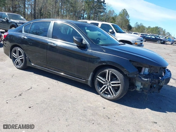 2016 Honda Accord Sedan Sport with VIN 1HGCR2F59GA111735, listed as a IAAI auction lot 41669071 with 108,082 mi miles. Bid and sale history available at carsss.com. Image 1.