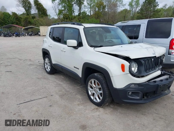 2017 Jeep Renegade Latitude with VIN ZACCJBBB7HPF65291, listed as a IAAI auction lot 41962386 with 45,705 mi miles. Bid and sale history available at carsss.com. Image 1.