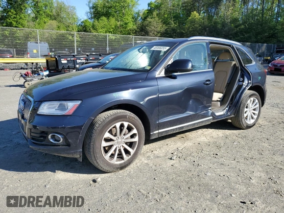 2013 Audi Q5 Premium Plus with VIN WA1LFAFP0DA027506, listed as a Copart auction lot 48366055 with 62,460 mi miles and Salvage title. Bid and sale history available at DreamBid. Image 1.