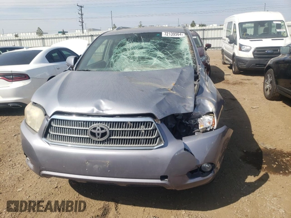 2008 Toyota Highlander Hybrid Limited with VIN JTEEW44AX82018516, listed as a Copart auction lot 72139964 with 328,969 mi miles and Salvage Title. Bid and sale history available at carsss.com. Image 5.