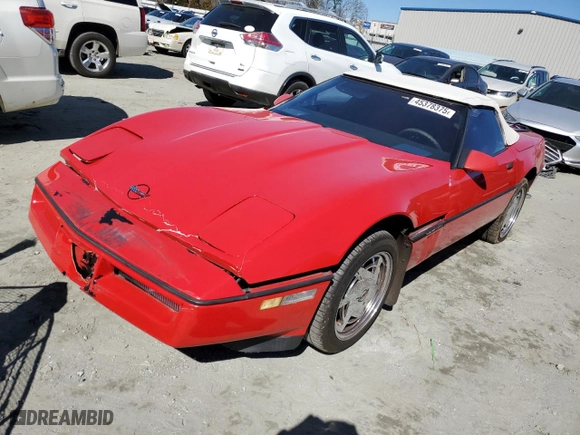 1989 Chevrolet Corvette with VIN 1G1YY3186K5109742, listed as a Copart auction lot 45378375 with 104,385 mi miles and Salvage Title. Bid and sale history available at carsss.com. Image 1.