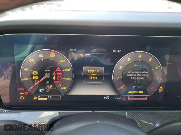 2020 Mercedes-Benz E AMG E 53 with VIN WDDZF6BB8LA744473, listed as a Copart auction lot 86145534 with 75,444 mi miles and Salvage Title. Bid and sale history available at carsss.com. Image 9.