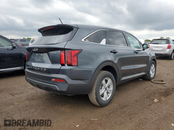 2022 Kia Sorento LX with VIN 5XYRG4LC6NG115672, listed as a Copart auction lot 58574035 with 36,008 mi miles and Salvage title. Bid and sale history available at DreamBid. Image 3.