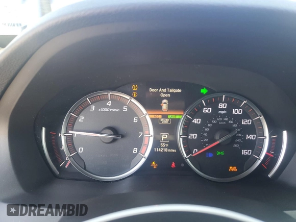 2020 Acura MDX Technology with VIN 5J8YD4H08LL021282, listed as a Copart auction lot 49643005 with 114,218 mi miles and Salvage title. Bid and sale history available at DreamBid. Image 9.