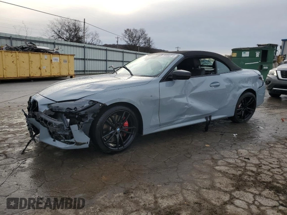 2024 BMW 4 Series 430i z VIN WBA23AT09RCP14882, wystawiony jako Copart lot #84880374 z przebiegiem 17 979 mil mil oraz Szkoda całkowita • Salvage title. Historia ofert i sprzedaży dostępna na DreamBid. Obrazek 1.