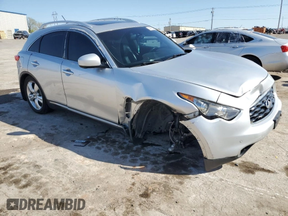 2010 Infiniti FX with VIN JN8AS1MW6AM851138, listed as a Copart auction lot 52698625 with 202,829 mi miles and Salvage title. Bid and sale history available at DreamBid. Image 4.
