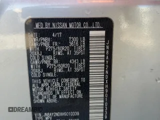 2017 Nissan Armada Platinum z VIN JN8AY2NDXH9010339, wystawiony jako Copart lot #47546625 z przebiegiem Nie podano mil oraz Szkoda całkowita • Salvage title. Historia ofert i sprzedaży dostępna na DreamBid. Obrazek 13.