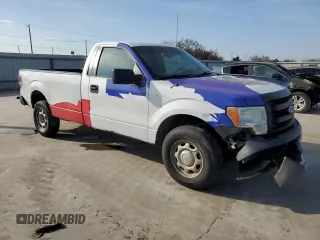 2014 Ford F-150 XL with VIN 1FTMF1CM2EKD70205, listed as a Copart auction lot 43963335 with 214,912 mi miles and Salvage title. Bid and sale history available at DreamBid. Image 4.