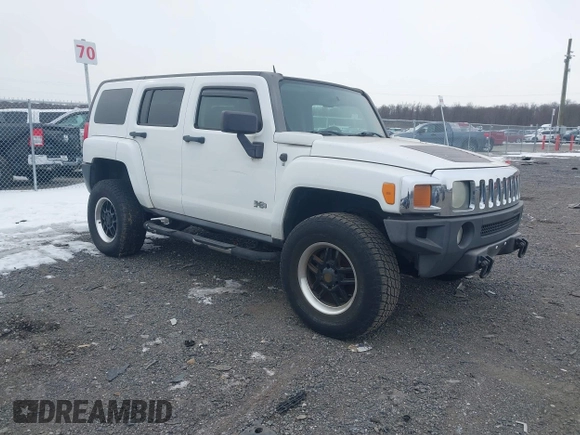 2007 Hummer H3 SUV with VIN 5GTDN13EX78221187, listed as a IAAI auction lot 41360574 with 141,468 mi miles and . Bid and sale history available at DreamBid. Image 1.