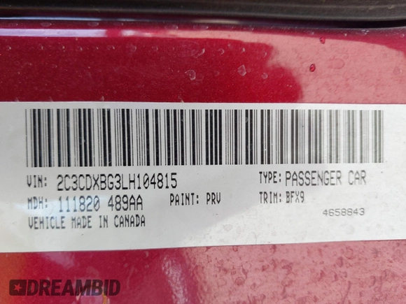 2020 Dodge Charger SXT with VIN 2C3CDXBG3LH104815, listed as a IAAI auction lot 41328084 with 130,322 mi miles and . Bid and sale history available at DreamBid. Image 9.