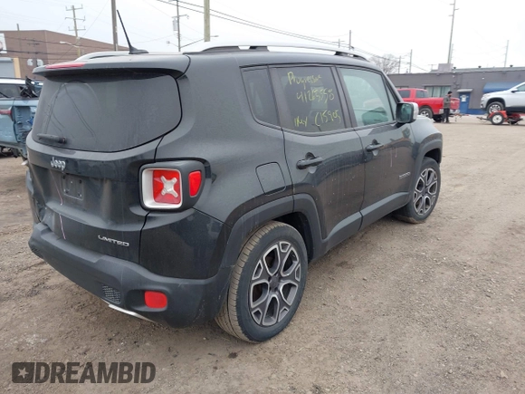 2015 Jeep Renegade Limited with VIN ZACCJADT2FPC15905, listed as a IAAI auction lot 41265558 with 140,727 mi miles and . Bid and sale history available at DreamBid. Image 4.