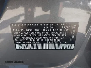 2013 Volkswagen Jetta SE with VIN 3VWDP7AJ8DM436818, listed as a IAAI auction lot 42386196 with 121,043 mi miles and . Bid and sale history available at DreamBid. Image 9.