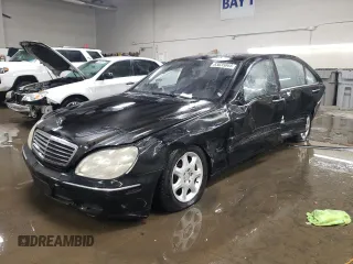 2002 Mercedes-Benz S-Class 5.0L with VIN WDBNG75J22A291981, listed as a Copart auction lot 83035044 with 0 mi miles and Salvage Title. Bid and sale history available at carsss.com. Image 1.