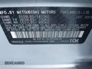 2020 Mitsubishi Mirage SE with VIN ML32F4FJ5LHF04618, listed as a IAAI auction lot 41400910 with 59,658 mi miles and . Bid and sale history available at DreamBid. Image 9.