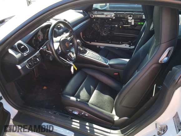 2017 Porsche Cayman S with VIN WP0AB2A81HS285810, listed as a Copart auction lot 39980703 with 49,974 mi miles and . Bid and sale history available at DreamBid. Image 8.