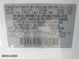 2019 Nissan Kicks S with VIN 3N1CP5CU2KL497873, listed as a IAAI auction lot 41859997 with 67,793 mi miles. Bid and sale history available at carsss.com. Image 9.