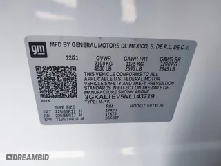 2022 GMC Terrain SLE with VIN 3GKALTEV5NL143719, listed as a IAAI auction lot 41757838 with 45,231 mi miles. Bid and sale history available at carsss.com. Image 9.