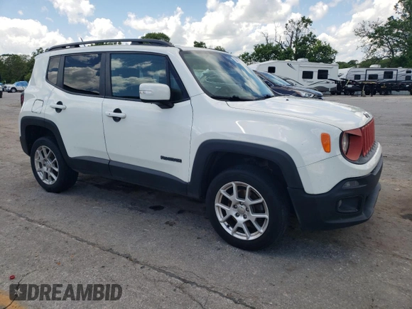 2017 Jeep Renegade Latitude with VIN ZACCJBBB0HPE65744, listed as a Copart auction lot 56294775 with 161,187 mi miles and Salvage title. Bid and sale history available at DreamBid. Image 4.