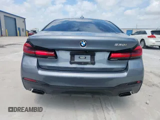 2022 BMW 5 Series 530i with VIN WBA53BH00NWX59634, listed as a Copart auction lot 61598505 with 69,130 mi miles and Salvage title. Bid and sale history available at DreamBid. Image 6.