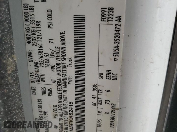 2015 Ford Transit Cargo with VIN 1FTNR1CM5FKA52415, listed as a Copart auction lot 89204035 with 169,656 mi miles and Salvage Title. Bid and sale history available at carsss.com. Image 13.