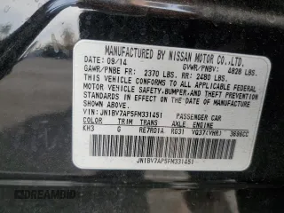 2015 Infiniti Q50 Premium with VIN JN1BV7AP5FM331451, listed as a Copart auction lot 63052025 with Not provided miles and Salvage title. Bid and sale history available at DreamBid. Image 13.