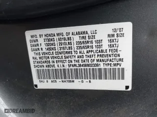 2008 Honda Odyssey EX with VIN 5FNRL38458B023391, listed as a IAAI auction lot 41753148 with 240,020 mi miles. Bid and sale history available at carsss.com. Image 9.