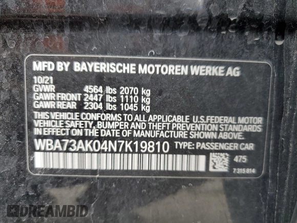 2022 BMW 2 Series 228i xDrive with VIN WBA73AK04N7K19810, listed as a Copart auction lot 78588794 with 41,880 mi miles and Clean Title. Bid and sale history available at carsss.com. Image 12.