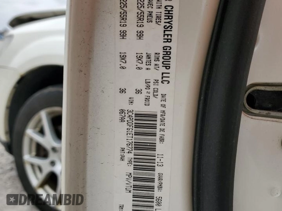 2014 Dodge Journey R/T with VIN 3C4PDDFG1ET176774, listed as a Copart auction lot 52140875 with 100,260 mi miles and Clean title. Bid and sale history available at DreamBid. Image 13.