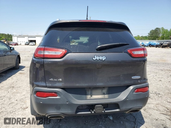 2017 Jeep Cherokee Latitude with VIN 1C4PJMCS8HW602718, listed as a Copart auction lot 52498185 with 104,153 mi miles and Salvage Title. Bid and sale history available at carsss.com. Image 6.