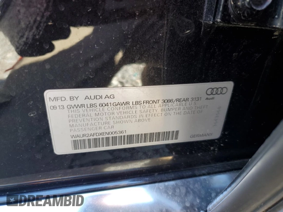 2014 Audi A8 4.0T с VIN WAUR2AFDXEN005361, выставлен на аукционе Copart как лот 46828285 с пробегом 106 984 миль миль и Списание • Salvage title. История ставок и продаж доступна на DreamBid. Изображение 12.