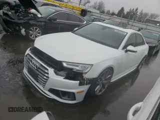 2019 Audi S4 Premium Plus with VIN WAUB4AF40KA047729, listed as a Copart auction lot 43833595 with 23,567 mi miles and Salvage Title. Bid and sale history available at carsss.com. Image 1.