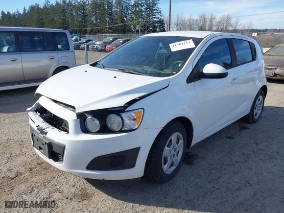 2013 Chevrolet Sonic LS with VIN 1G1JB6SG3D4152664, listed as a IAAI auction lot 41702163 with 106,380 mi miles. Bid and sale history available at carsss.com. Image 2.