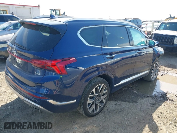 2022 Hyundai Santa Fe Calligraphy with VIN 5NMS54ALXNH463118, listed as a IAAI auction lot 41693031 with 44,593 mi miles. Bid and sale history available at carsss.com. Image 4.