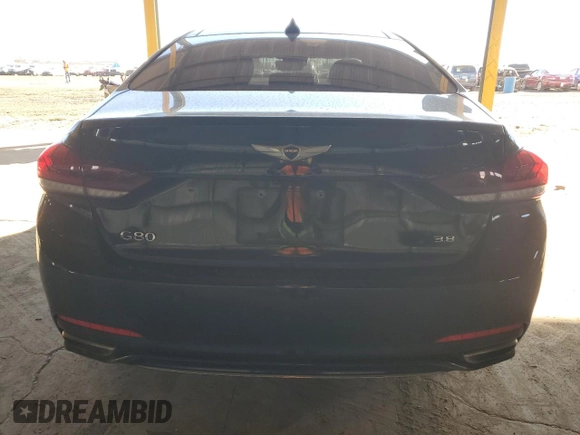 2018 Genesis G80 3.8L with VIN KMHGN4JE8JU231963, listed as a Copart auction lot 77375914 with 86,227 mi miles and Salvage Title. Bid and sale history available at carsss.com. Image 6.