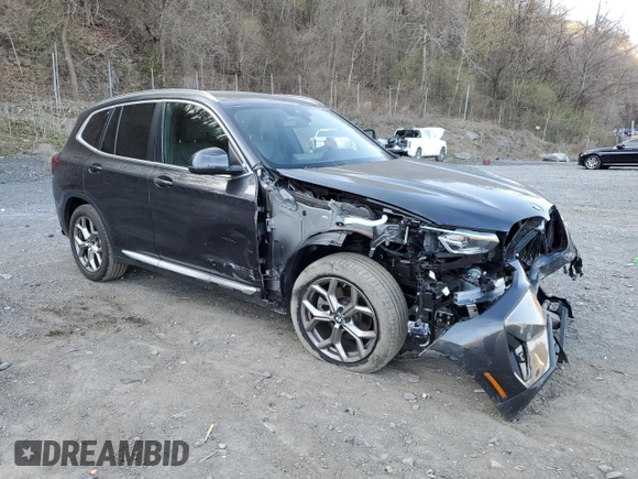 2024 BMW X3 xDrive30i with VIN 5UX53DP0XR9W02177, listed as a Copart auction lot 53045675 with 14,018 mi miles and Salvage Title. Bid and sale history available at DreamBid. Image 4.