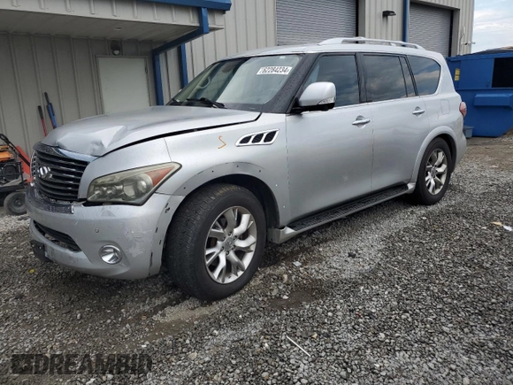 2011 Infiniti QX56 8-passenger with VIN JN8AZ2NC9B9301975, listed as a Copart auction lot 62284234 with 194,441 mi miles and Salvage Title. Bid and sale history available at carsss.com. Image 1.
